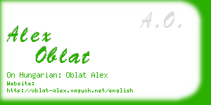 alex oblat business card